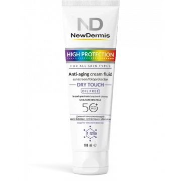 Дневной омолаживающий крем-флюид с матирующим эффектом SPF 50+ PPD 24 HIGH PROTECTION DRY TOUCH ANTI-AGING CREAM FLUID, 100МЛ